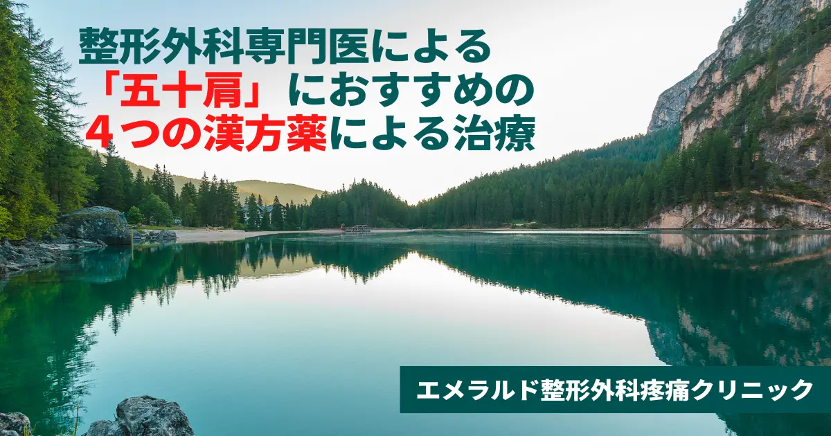 整形外科専門医による「五十肩」におすすめの４つの漢方薬による治療