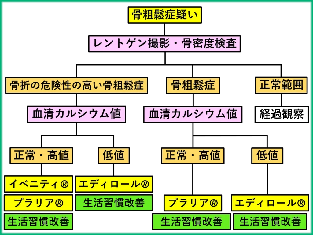 エメラルド整形外科疼痛クリニックの骨粗鬆症に対する診断・治療アルゴリズム