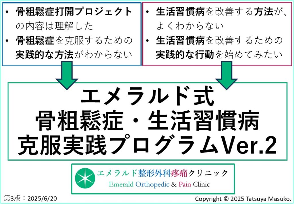 エメラルド式骨粗鬆症・生活習慣病克服実践プログラムVer.2の表紙