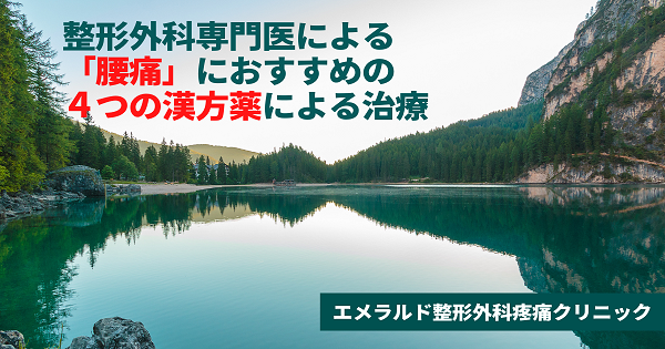 整形外科専門医による「腰痛」におすすめの4つの漢方薬による治療