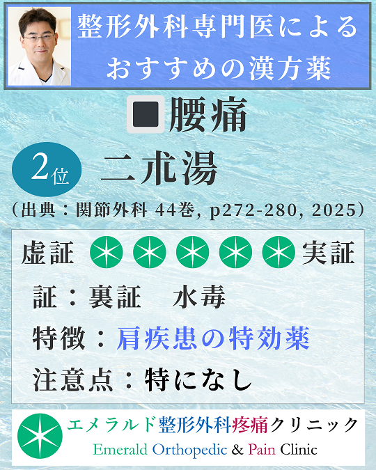 整形外科専門医による腰痛におすすめの漢方薬 二朮湯