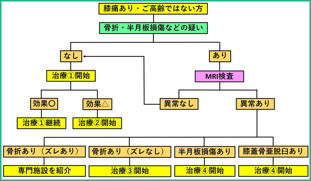 整形外科専門医による非高齢者の膝痛・膝関節痛に対する診断・治療アルゴリズム